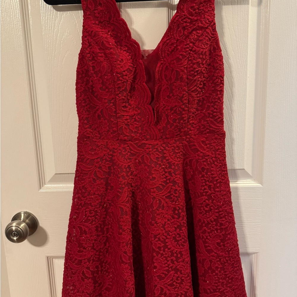 City Studio Scarlet Lace Mini Dress